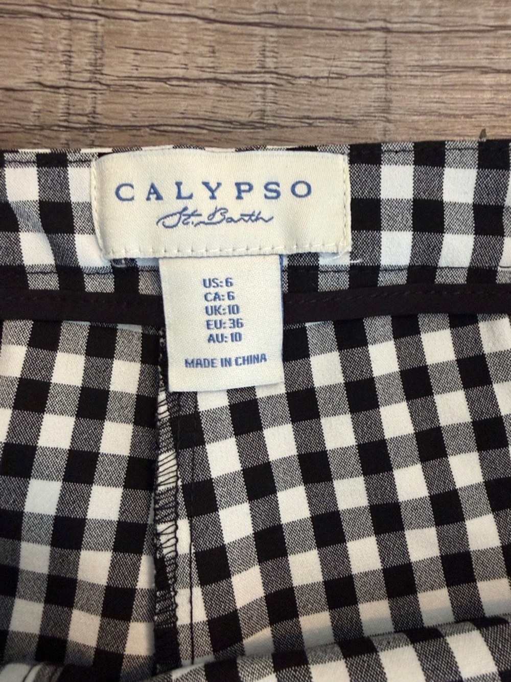 Calypso St. Barth Black & White Gingham Dress Pants - Picture 2 of 2